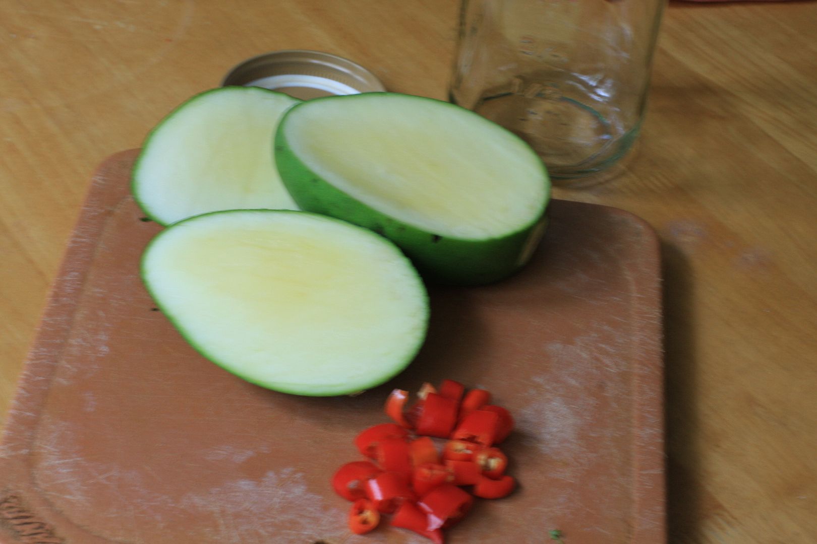 Raw Mango in salt and chili powder a childhood favorite Daily